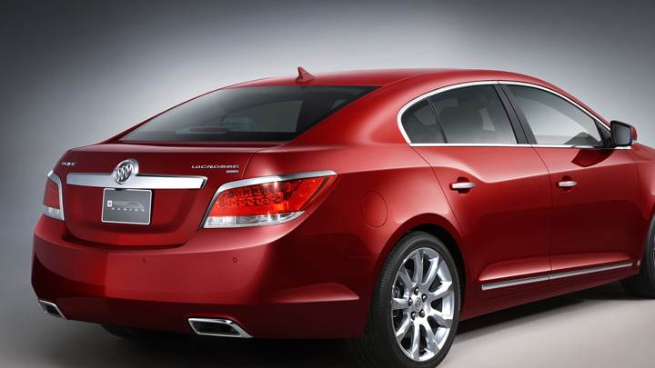 Back Side Pose Of 2010 Buick LaCrosse CXS In Red